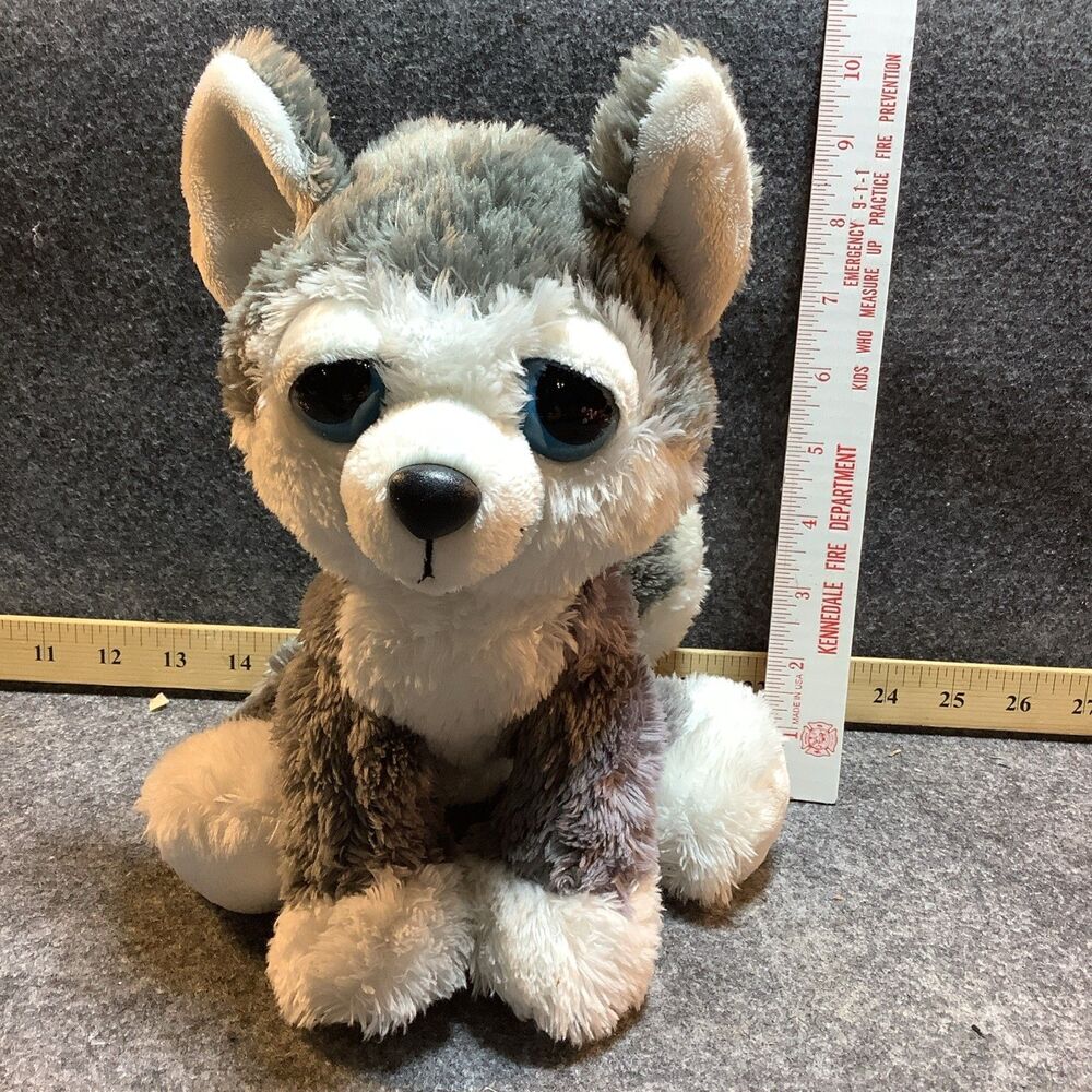 Aurora Grey White Husky Puppy Dog 12" Plush Soft Toy Stuffed Animal